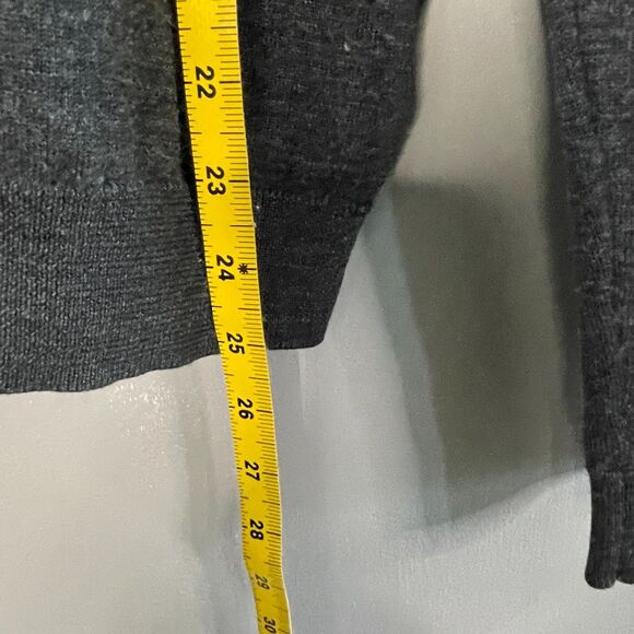 H&M Mens L Long Sleeve V Neck Pullover 100% Merino Wool Gray Sweater - Picture 5 of 6